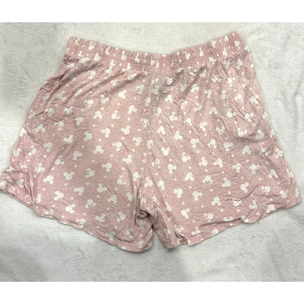 Disney Minnie Mouse Pajama Shorts Pink Polka Dot Sleep‎ Bottoms Womens Large - Picture 4 of 4